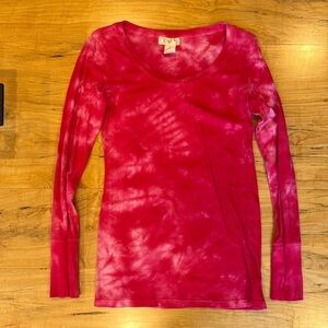 Ocean Pacific Tie Dye Long Sleeve Shirt Hot BARBIE Pink  NWOT
